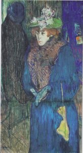 Jane Avril entrando al Moulin Rouge de Henri de Toulouse Lautrec